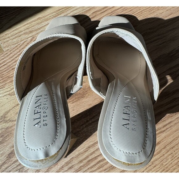 Alfani Magnolea Tan Peep‎ Toe Sandals With Cool Heels Women’s Size 6  Medium - Picture 10 of 11